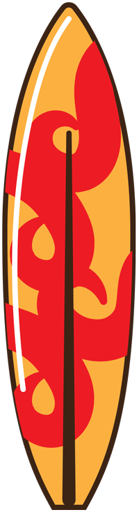 teal surfboard graphic